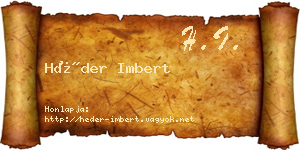 Héder Imbert névjegykártya